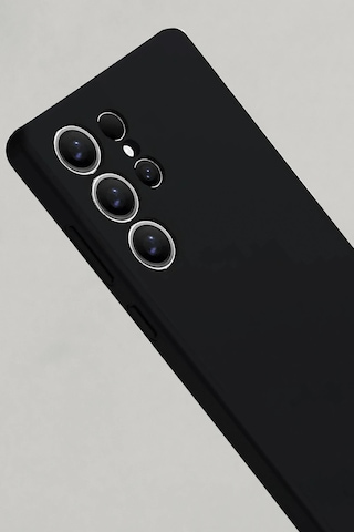 Samsung Galaxy Uyumlu S25 Ultra Kılıf Kılıf İçi Kadife Kaplı Nano Silikon Kapak Siyah