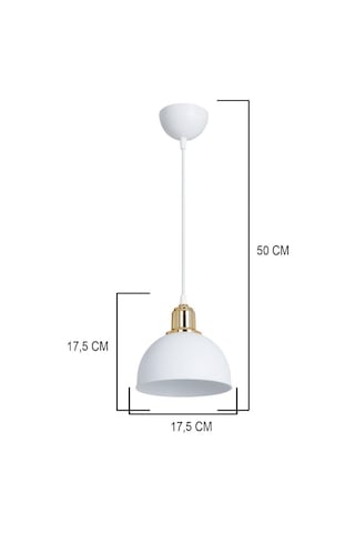 Haus Mini Yarım Küre Gold Kukalı Abs Beyaz Sarkıt Küçük Alanlara Uygun Mutfak Koridor Avize Beyaz - Altın