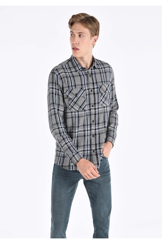 Colin's Colins Regular Fit Shirt Neck Ekoseli Erkek Mavi Uzun Kol Gömlek Cl1065946 Q1.v1 Ble Mavi
