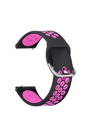 Gear S3 Sport Band İçin Kordon Siyah Koyu Pembe