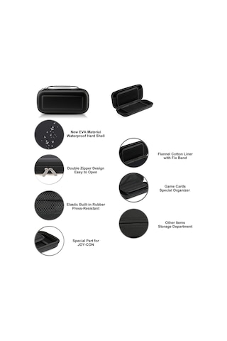 Dianziye Nintendo Switch İçin Siyah Eva Nylon Taşıma Çantası - Oyun Konsolu Ve Aksesuarları İçin Sağlam Saklama Çözümü
