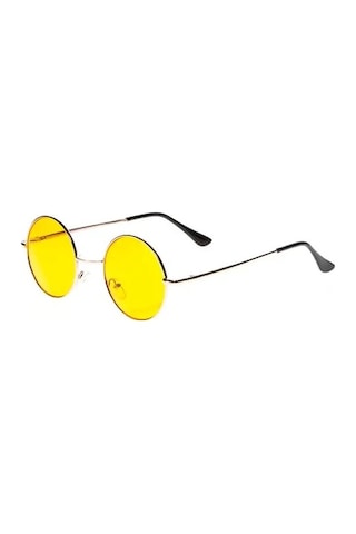 John Lennon Yuvarlak Sarı Camlı Erkek Güneş Gözlüğü