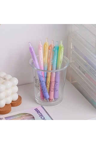 Wrıtech W-0163 Soft Grıp Nebula Mavi Jel Kalem - 96'lı Stand Ahşap