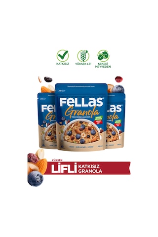 Fellas Granola - Yaban Mersini & Kuruyemiş 200 G - 3'lü Paket