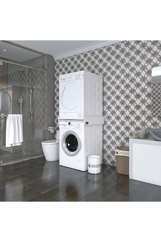 Kenzlife Çamaşır&kurutma Makinesi Dolabı Agafya Byz 015 70 60 Banyo Aparatı Arkalıksız Beyaz