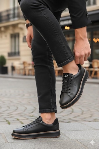 Pepita M643 Rahat Hafif Günlük Sneaker Hakiki Deri Erkek Ayakkabı Siyah