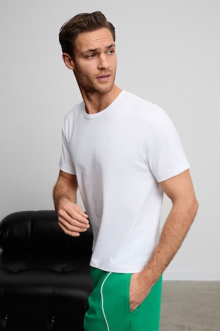 Grimelange Fayon Erkek Yumuşak Ve Esnek Kumaşlı Organik Pamuklu Yuvarlak Yakalı Beyaz T-shirt