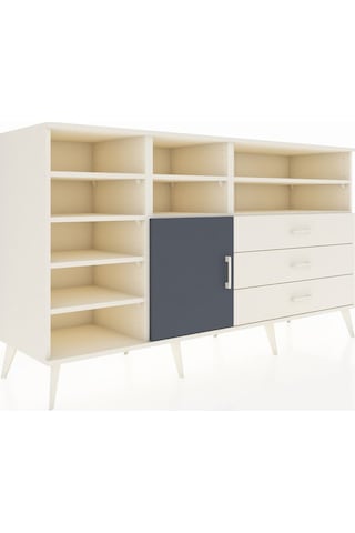Kronos Konsol 8 Raflı 3 Çekmeceli Tek Kapaklı 176x59x99 Aytaşı-a Aytaşı-antrasit/aytaşı