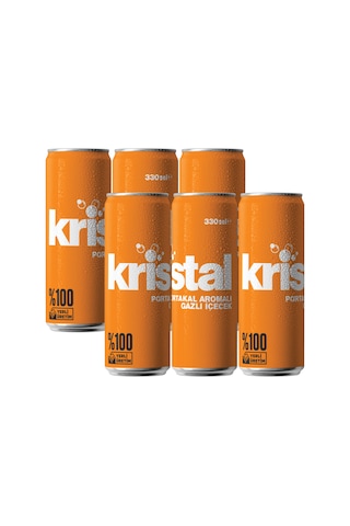 Kristal Portakal Aromalı Gazlı İçecek 330 ml 6'lı