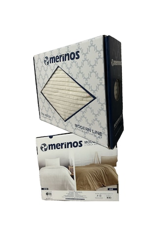 Cihangir Ticaret Merinos Modern Line Tek Kişilik Battaniye Seti Yatak Örtüsü Battaniye:150x220 Yastık Kılıfı:50x70 Kemik