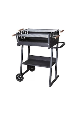 Brigida Dikdörtgen Mangal Barbekü Çift Izgaralı Büyük Boy Tekerlekli Brigida Dikdörtgen Mangal Barbekü Çift Izgaralı Büyük Boy Tekerlekli