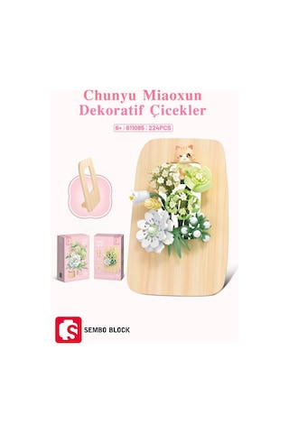 Sembo Block Chunyu Miaoxun Dekoratif Çiçekler 224 Parça Yapı Blokları  İle Uyumlu 611085
