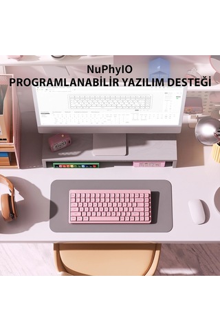 Nuphy Node75 Tri-mode Custom Mekanik Oyuncu Klavyesi Pembe-blush Nano