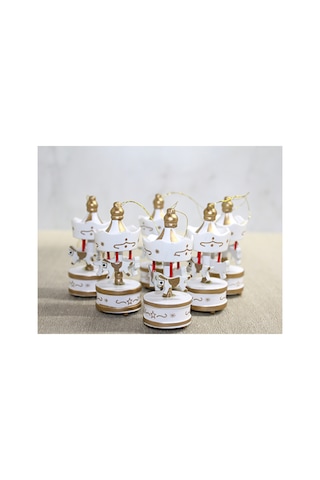 2 Adet Ahşap Dekoratif Atlı Karınca Figür Dekor Masaüstü Süs Carousel Horse Mini 8 X 3 Cm
