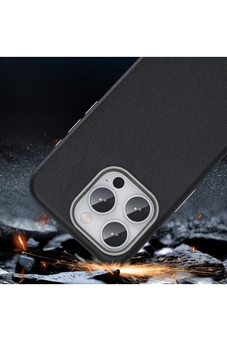 Apple Uyumlu iPhone 16 Kılıf Magsafe Destekli Premium Pu Deri Kapak Royal Case/adora Gri