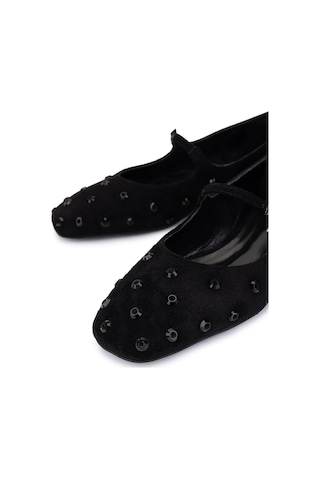 Tamer Tanca Kadın Hakiki Deri Siyah Babet Ayakkabı 735 8351 Bn Ayk Sk25-26 Syh Kdf/syh Tas Siyah