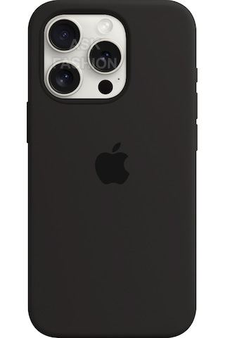 Apple Uyumlu iPhone 15 Pro Logolu Kılıf Lansman Silikon Kılıf - Siyah