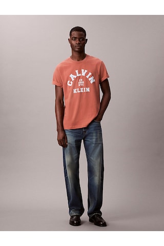 Calvin Klein Erkek 20s Calvin T-shirt-12868 Turuncu