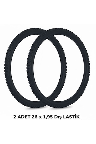 26 Jant Bisiklet Dış Lastik Takımı - 2 Adet 26x1.95 Dağ Bisikleti Mtb Dişli Dış Lastik