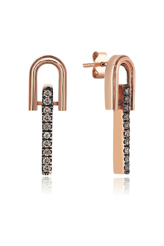Reis Kuyumculuk T9328 Strip Brown Altın Küpe