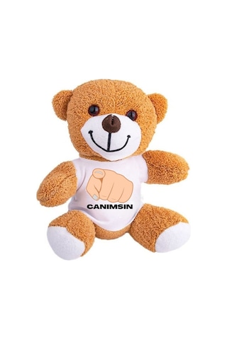 Sevgiliye Ve Arkadaşa Hediye "canımsın" Tasarımlı Peluş Oyuncak Ayı Kahverengi