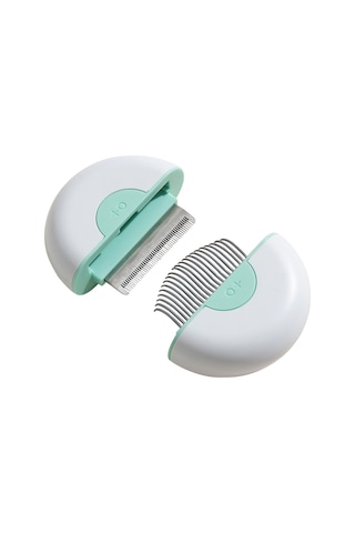 Vkemall Uzun Tüylü Evcil Hayvanlar İçin Yeşil Çift Fonksiyonlu El Aleti: Paslanmaz Çelik Tutanak Ve Doku Düzenleyici Tarak - Kedi Köpek Tüy Temizleyici