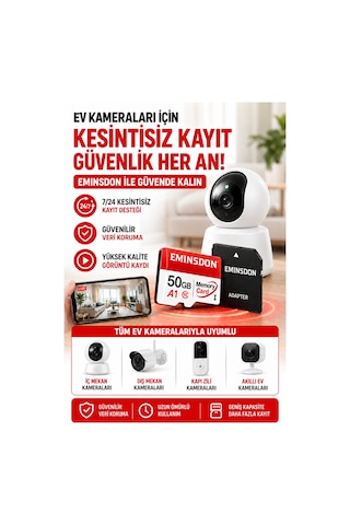 50gb Hafıza Kartı Ev Araç Güvenlik Kamerası Uyumlu Telefon Tablet Micro Sd Class10