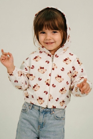 Breeze Kız Bebek Hırka Sevimli Fiyonklu Ayıcık Desenli 9 Ay-3 Yaş, Ekru Ekru
