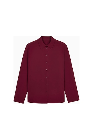 United Colors Of Benetton Because Of Alice Effortless Oversized Shirt Oversize Kadın Gömlek Bordo