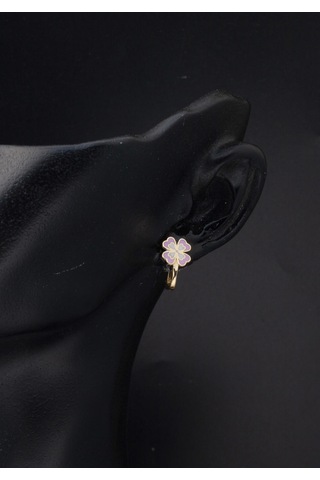 Bilezikci Yoncalı 14 Ayar Altın Çocuk Küpesi Sarı Altın