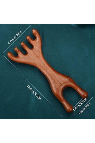Ahşap Sandal Ağacı Gugu Masaj Yüz Masaj Gua Sha Saç Tarağı Model 15