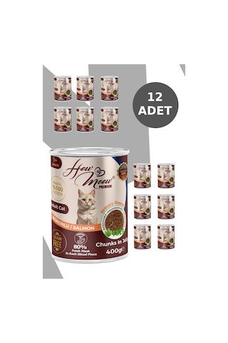 How Meow Jöleli Somonlu Yetişkin Kedi Konserve Maması 12 x 400 G