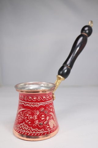 Bakır Özel Çini İşlemeli Cezve
