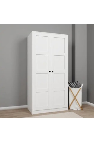 Lucas 2 Kapaklı Elbise Dolabı Ve Çok Amaçlı Dolap - Mat Beyaz Beyaz