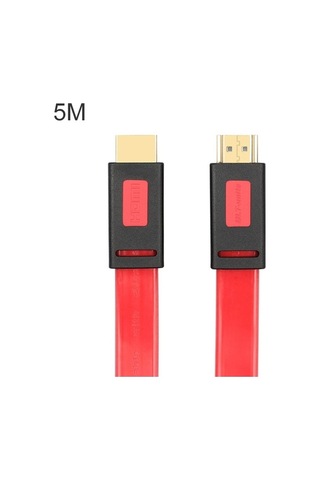 Novahub Ult-unite 4k Ultra Hd Altın Kaplama Hdmı - Şeffaf Kırmızı Hdmı Düz Kablo, 5m