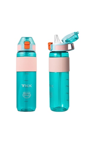 Tkk 800 Ml Yeşil Silikon Pipetli Tritan Matara/Suluk - Kamp Matarası - Çocuk Ve Yetişkin Çok Renkli