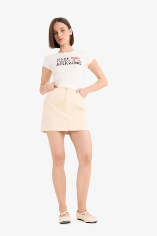 DeFacto Coool Normal Bel Gabardin Mini Etek E5346AX25SPER42 Ekru