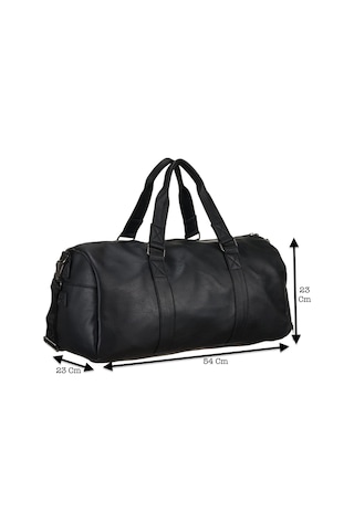 Westpolo Unisex Vegan Deri Seyahat, Spor Çantası - 7039es Siyah