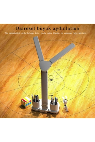 Techtic 5in1 Çok Fonksiyonlu Şarjlı Masa Lambası+saat+termometre