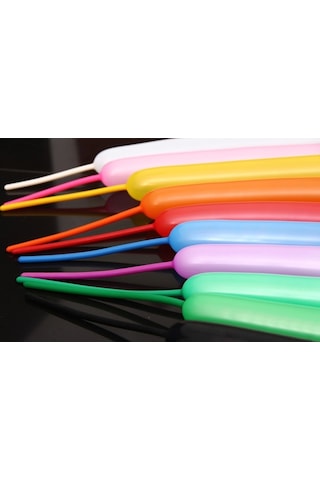 100 Adet Karışık Renk Sosis Balon + 1 Adet Sosis Balon Pompası