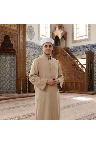 İkranur Mektum Keten İmam Cübbesi-vizon Çok Renkli