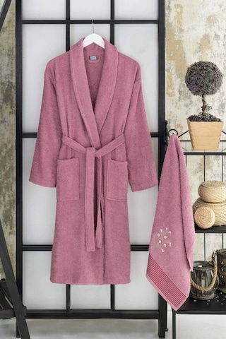 Elmira Şalyaka Kadın Erkek Pamuklu Havlulu Banyo Bornoz Takımı (478303628)