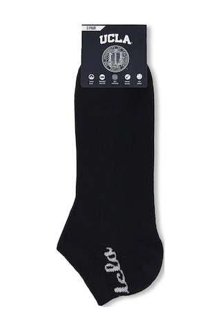 Ucla Adelıta 3'lü Siyah-lacivert-gri Kısa Jakarlı Pamuk Standard Fit Unisex Çorap
