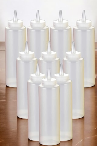 500 Ml. Fişek Sosluk Yağdanlık 10 Adet Şeffaf