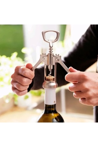 Liangmei Ambalajlı Klasik Şişe Açacağı Premium Çinko Alaşımlı Ahşap