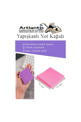 Yapışkanlı Not Kağıdı 4 Renk 400 Sayfa 1 Paket Harmoni Küp Blok Yapışkanlı Postit 75x75 Mm Renkli