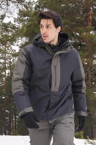 Kışlık Su Geçirmez 3ü 1 Arada Erkek Mont 531 3in1 Fiyort Yukon Siyah-haki