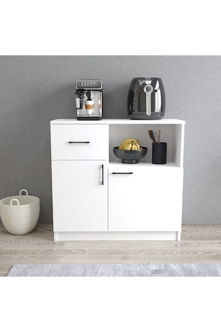 Tanmob Mtd0301 İnci 90 Cm Kapaklı Çekmeceli Alt Mutfak Dolabı Beyaz Beyaz