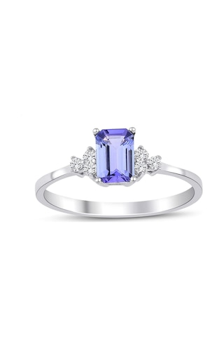Pırlanta Tektaş Tanzanite Yüzük Beyaz