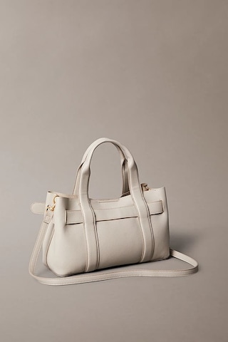 Kadın Tokalı Çıkarılabilir Askılı Mini Tote El Çantası - Krem Chateau